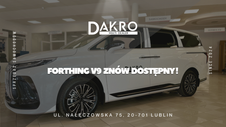 Read more about the article Forthing V9 znowu dostępny! Bestsellerowy van klasy premium wraca w białym kolorze