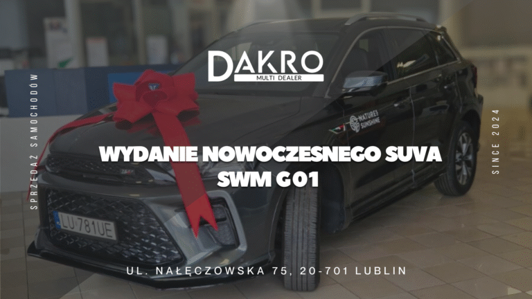 Read more about the article SWM G01 – Nowoczesny SUV już w ofercie Dakro Multi Dealer