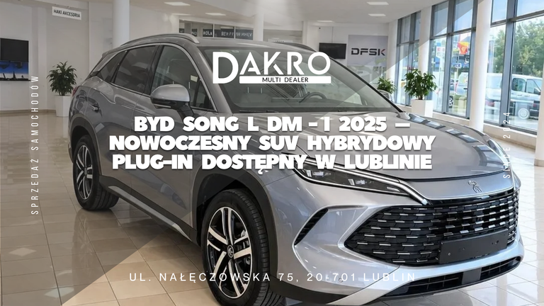 Read more about the article BYD Song L DM-i 2025 – nowoczesny SUV hybrydowy Plug-in dostępny w Lublinie